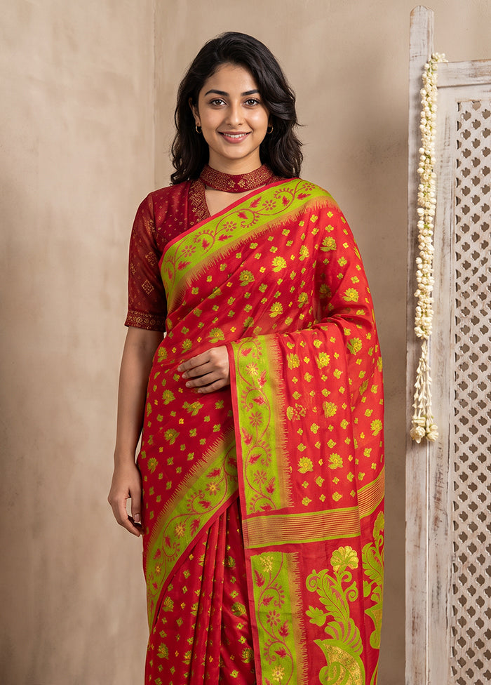 Pink Jamdani Cotton Saree Without Blouse Piece