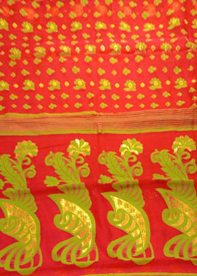 Pink Jamdani Cotton Saree Without Blouse Piece