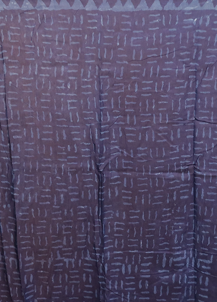 Blue Chanderi Silk Saree With Blouse Piece