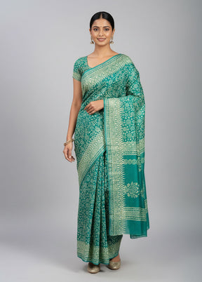 Green Katan Silk Saree With Blouse Piece