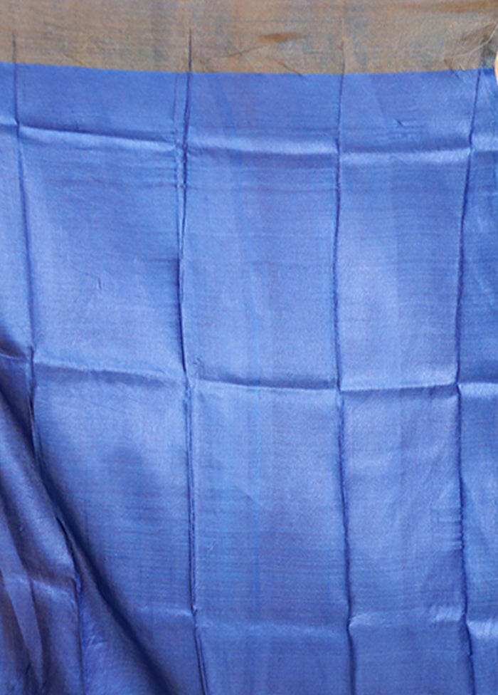 Purple Tussar Silk Saree With Blouse Piece