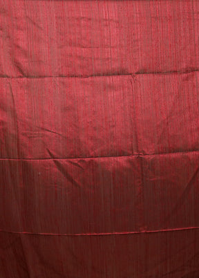 Maroon Handloom Matka Pure Silk Saree With Blouse Piece