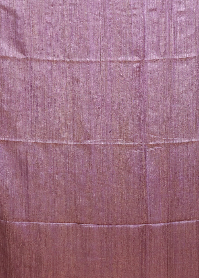 Purple Handloom Matka Pure Silk Saree With Blouse Piece