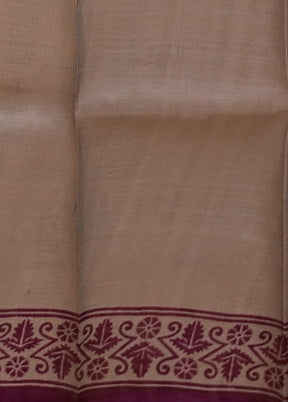 Grey Printed Silk Saree Without Blouse Piece