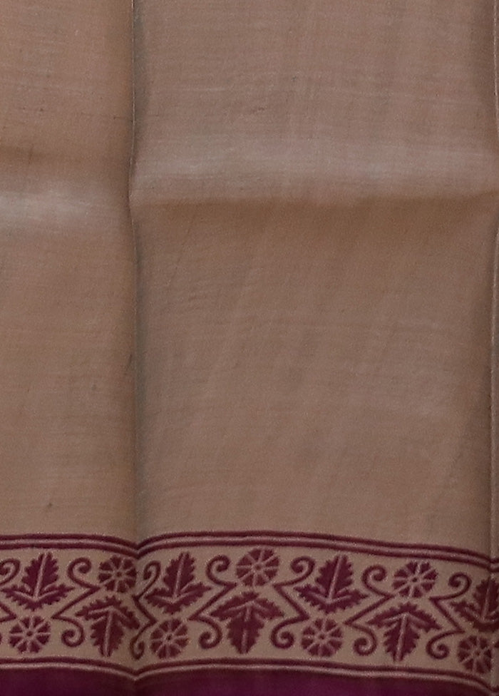 Grey Printed Silk Saree Without Blouse Piece