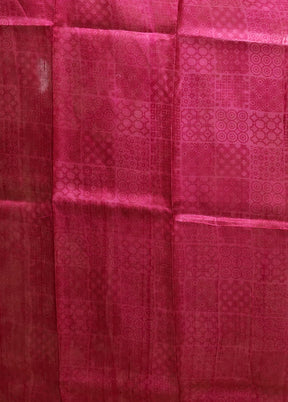 Pink Printed Silk Saree Without Blouse Piece