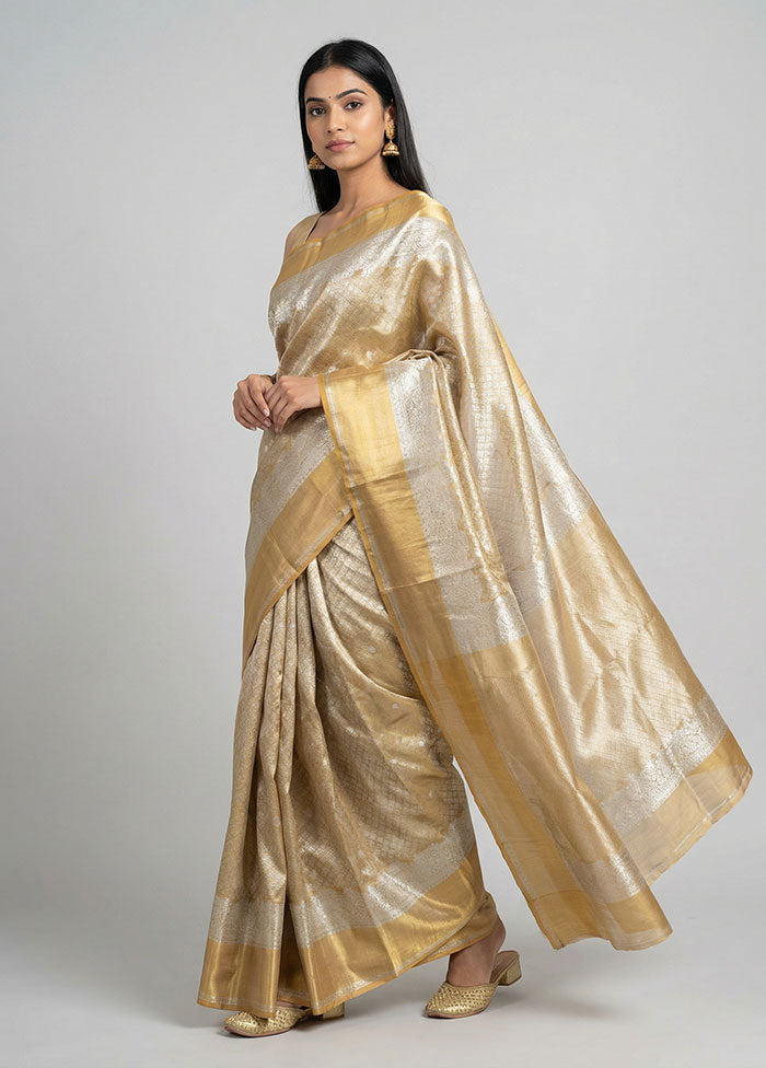 Gold Tissue Silk Saree With Blouse Piece