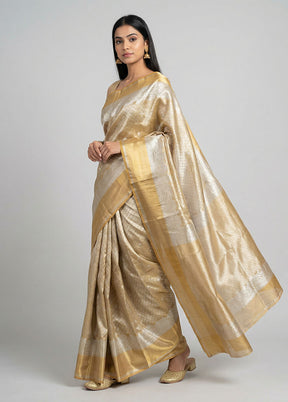 Gold Tissue Silk Saree With Blouse Piece