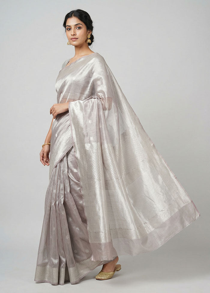 Purple Tissue Silk Saree With Blouse Piece