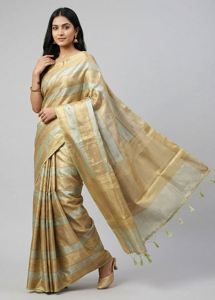 Multicolor Tissue Silk Saree With Blouse Piece