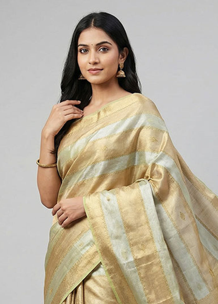 Multicolor Tissue Silk Saree With Blouse Piece