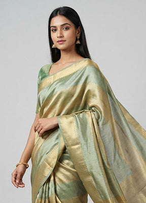 Multicolor Tissue Silk Saree With Blouse Piece