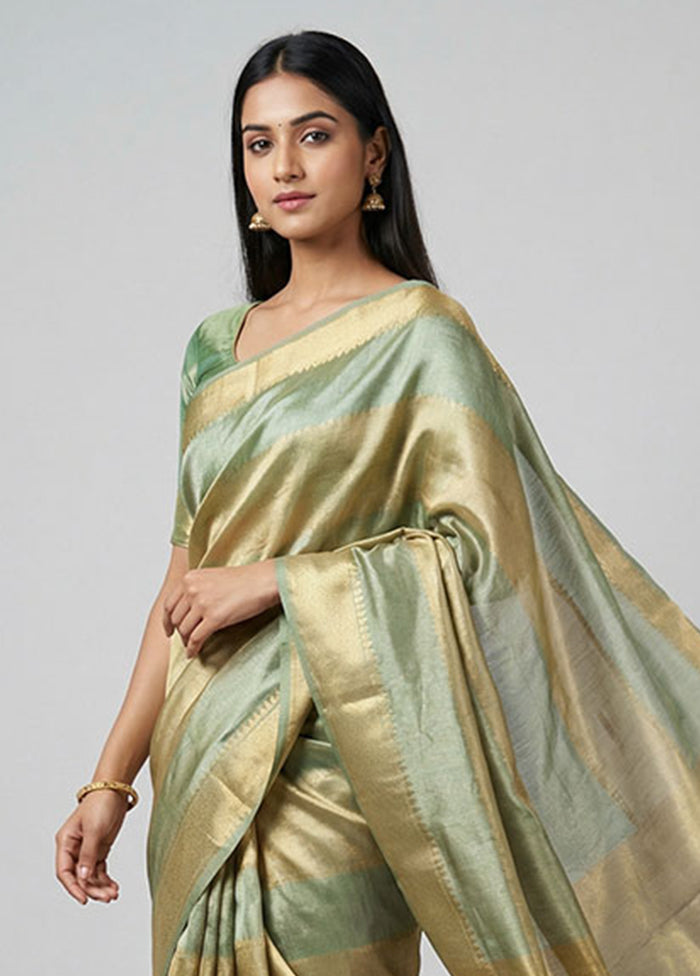 Multicolor Tissue Silk Saree With Blouse Piece