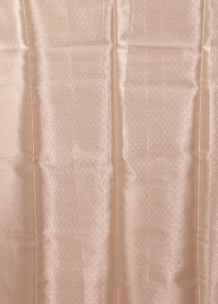 Cream Organza Saree With Blouse Piece