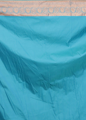 Blue Kanjivaram Silk Saree With Blouse Piece