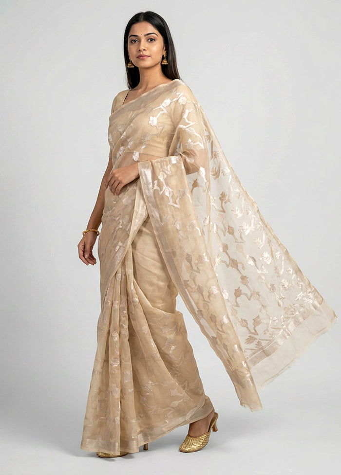 White Organza Saree With Blouse Piece