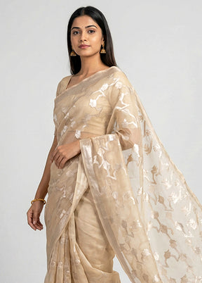 White Organza Saree With Blouse Piece