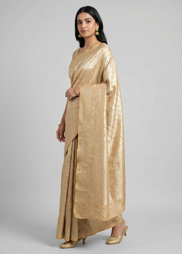 Blue Tissue Silk Saree With Blouse Piece