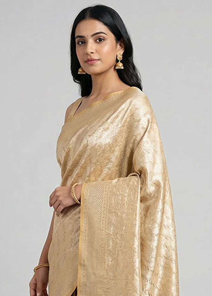 Blue Tissue Silk Saree With Blouse Piece