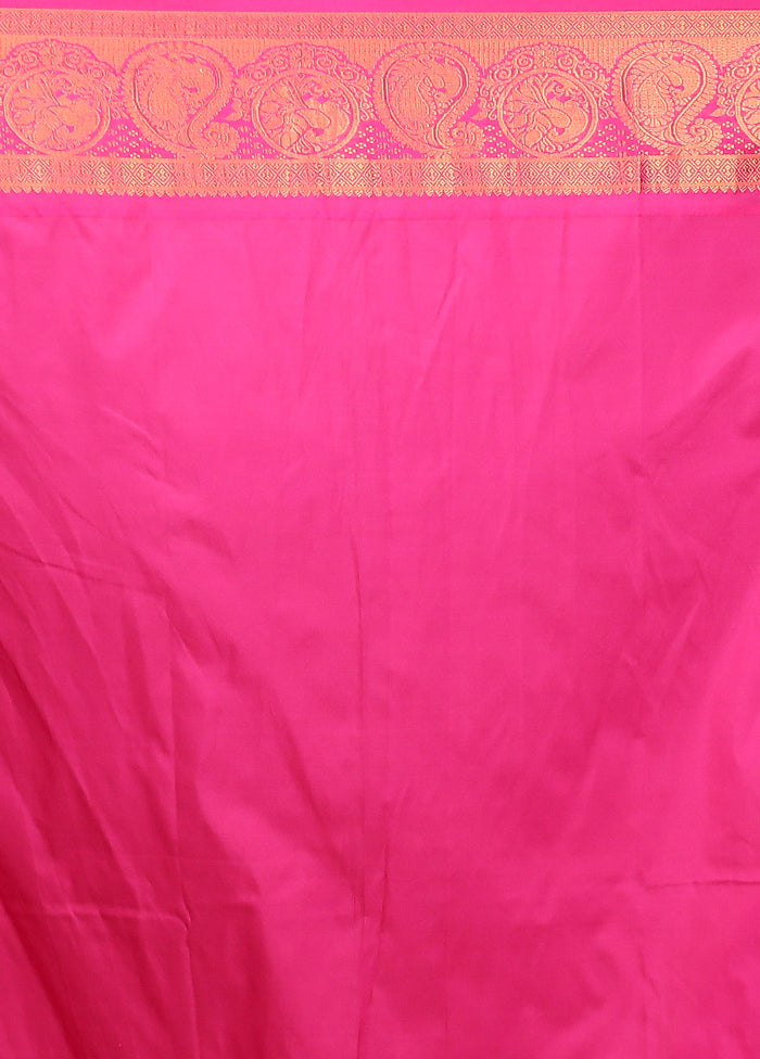 Yellow Kanjivaram Silk Saree With Blouse Piece