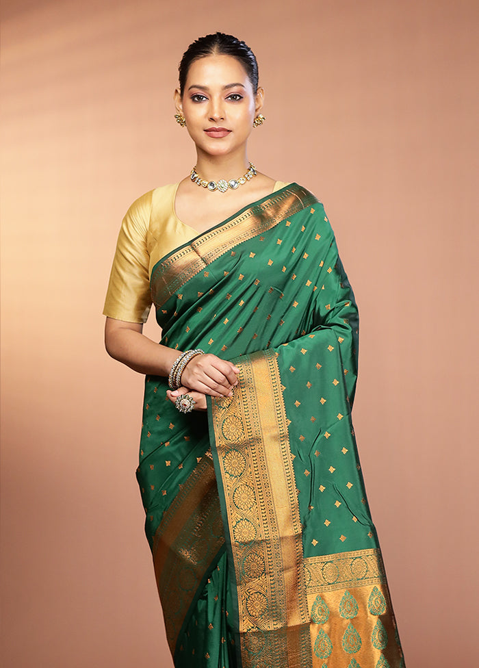 Multicolor Kanjivaram Silk Saree With Blouse Piece