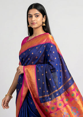 Multicolor Kanjivaram Silk Saree With Blouse Piece