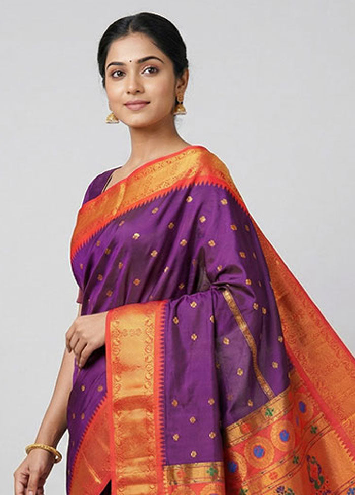 Multicolor Kanjivaram Silk Saree With Blouse Piece