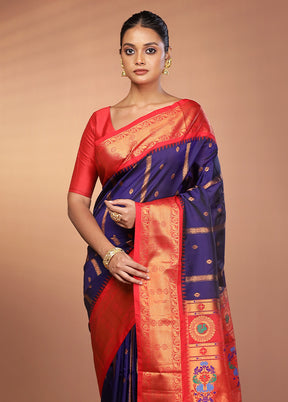 Multicolor Kanjivaram Silk Saree With Blouse Piece