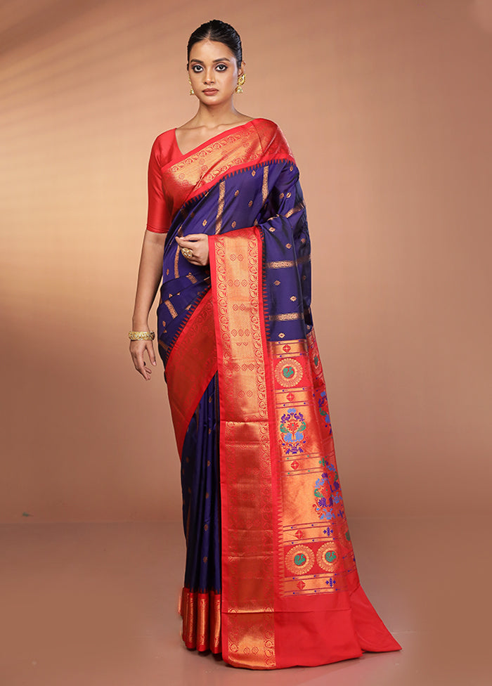 Multicolor Kanjivaram Silk Saree With Blouse Piece