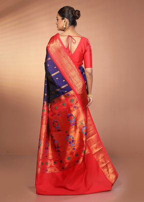 Multicolor Kanjivaram Silk Saree With Blouse Piece