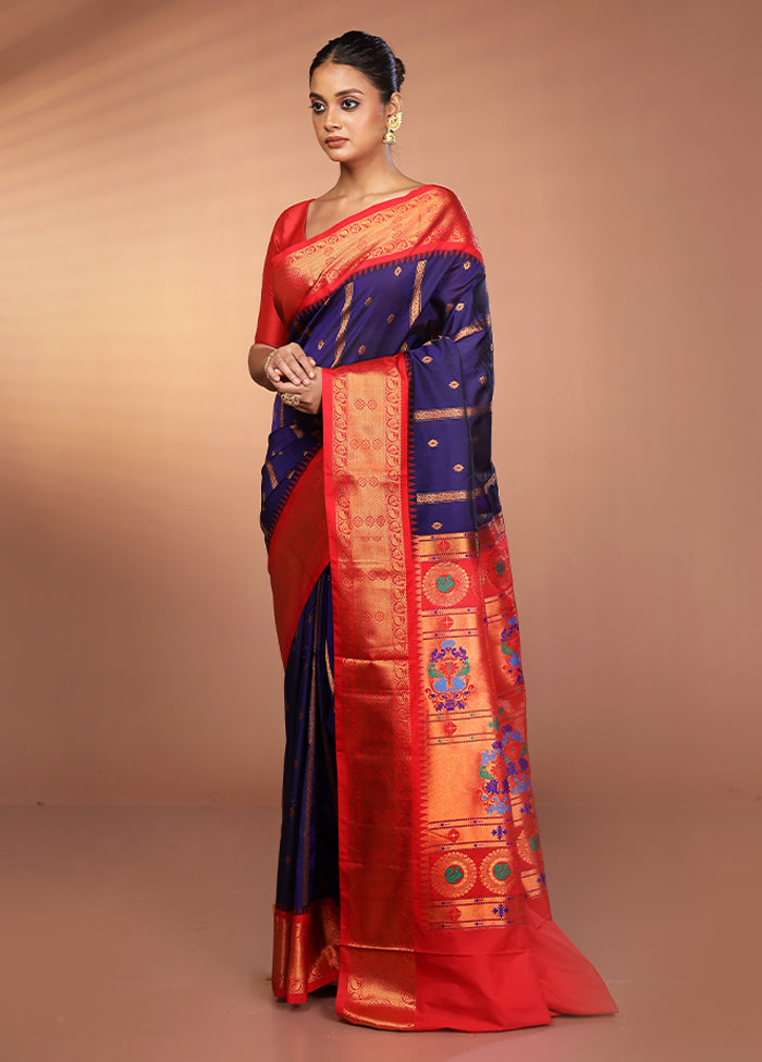 Multicolor Kanjivaram Silk Saree With Blouse Piece