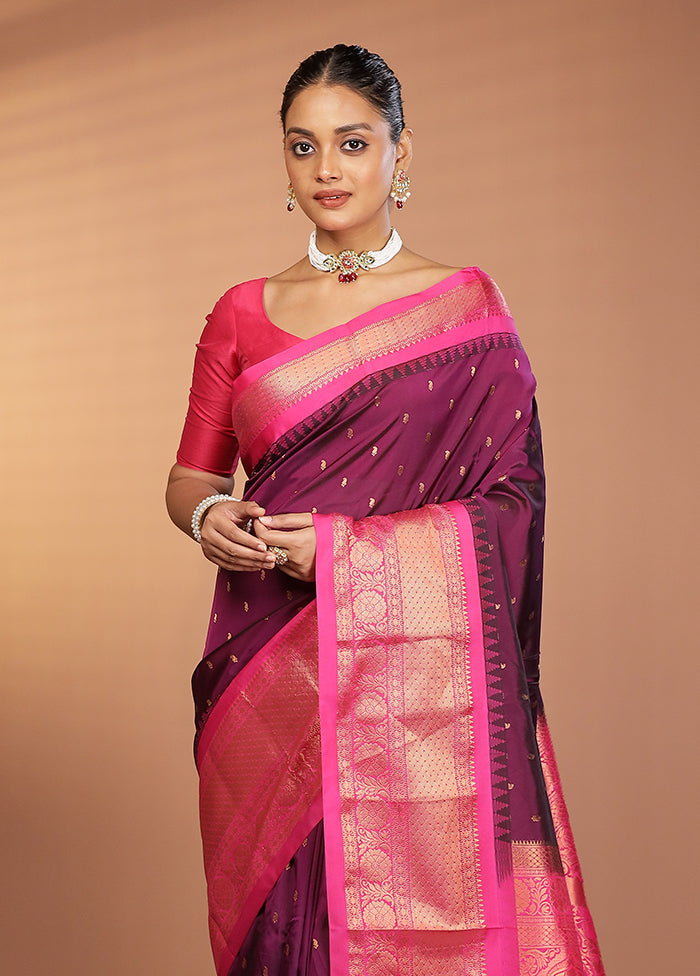 Multicolor Kanjivaram Silk Saree With Blouse Piece