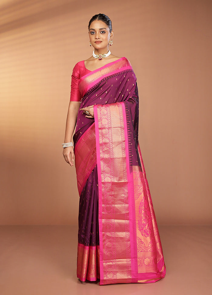 Multicolor Kanjivaram Silk Saree With Blouse Piece