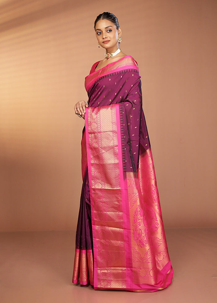 Multicolor Kanjivaram Silk Saree With Blouse Piece