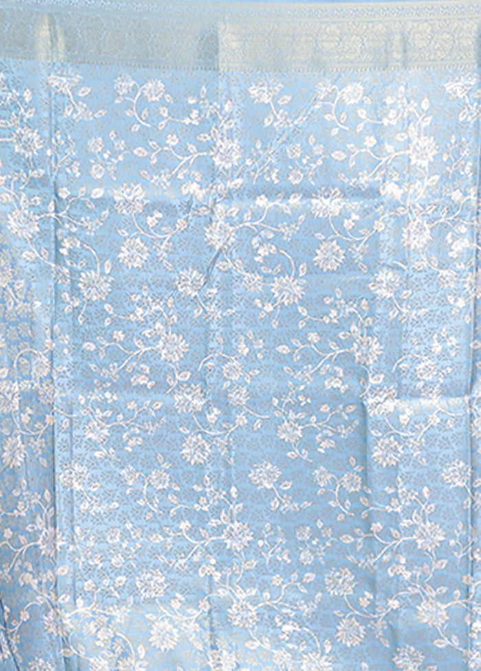 White Dupion Silk Saree With Blouse Piece