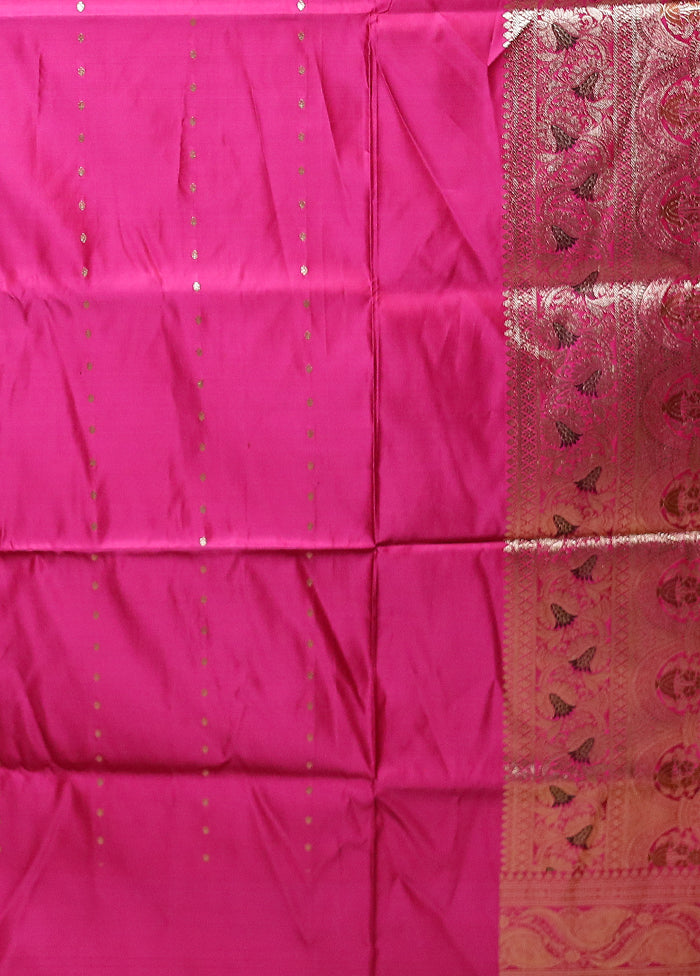 Green Handloom Banarasi Pure Silk Saree With Blouse Piece