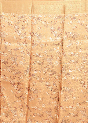 Cream Dupion Silk Saree With Blouse Piece