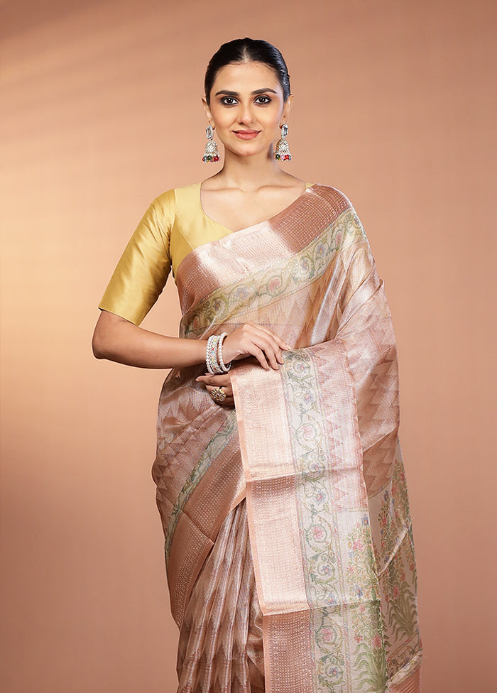 Multicolor Tissue Silk Saree With Blouse Piece