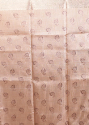 Cream Tissue Silk Saree With Blouse Piece