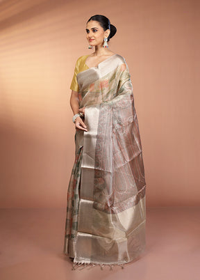Multicolor Tissue Silk Saree With Blouse Piece