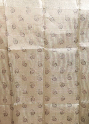 Grey Tissue Silk Saree With Blouse Piece