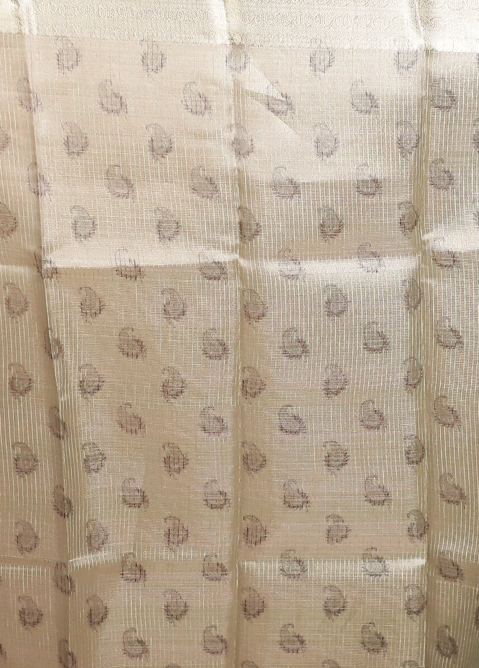 Grey Tissue Silk Saree With Blouse Piece