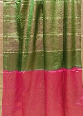 Green Handloom Kanchipuram Pure Silk Saree With Blouse Piece