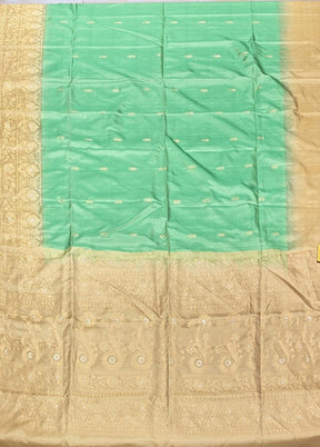 Green Handloom Kanchipuram Pure Silk Saree With Blouse Piece