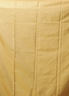 Cream Jamewar Silk Saree With Blouse Piece