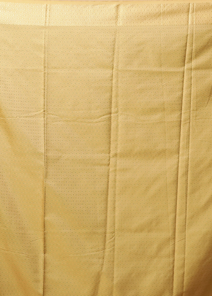 Cream Jamewar Silk Saree With Blouse Piece