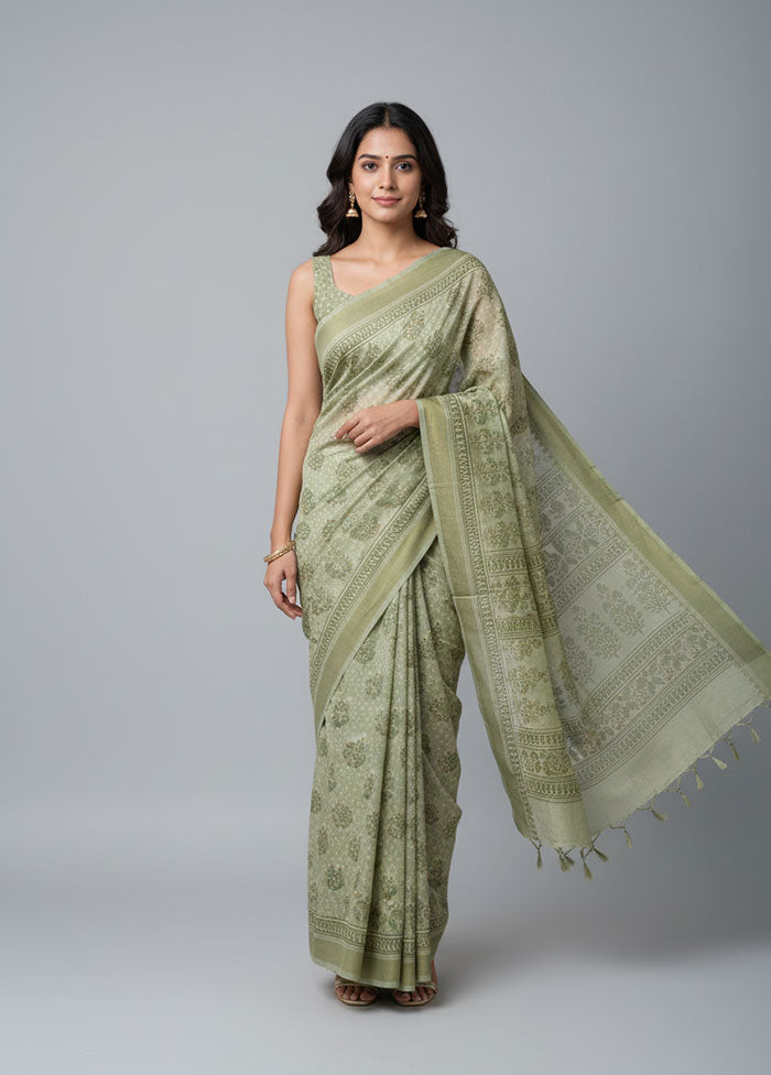 Multicolor Cotton Saree With Blouse Piece