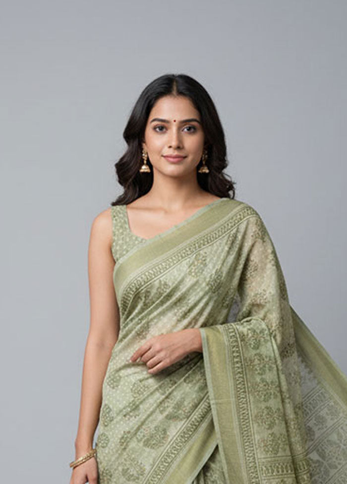 Multicolor Cotton Saree With Blouse Piece