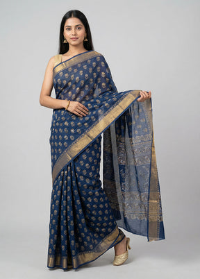 Multicolor Cotton Saree With Blouse Piece