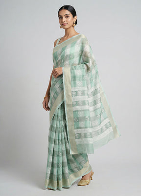 Multicolor Cotton Saree With Blouse Piece